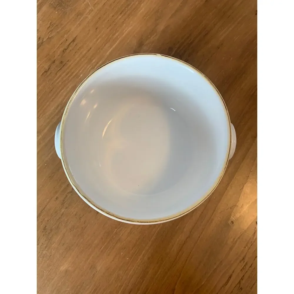 Sur La Table Round Covered Baking Dish White Serving Dish Soup 6